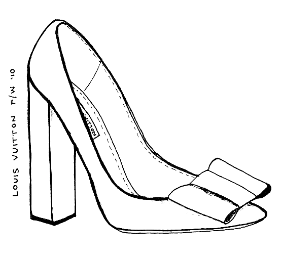 Desenho para colorir de sapatos Louis Vuitton