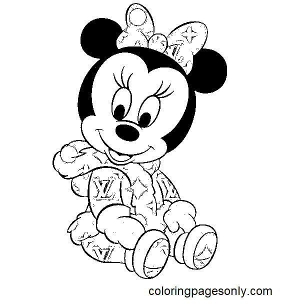 Coloriage Louis Vuitton et Disney Baby Minnie