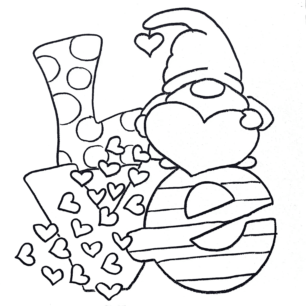 Love Gnome Coloring Page Free Printable Coloring Pages