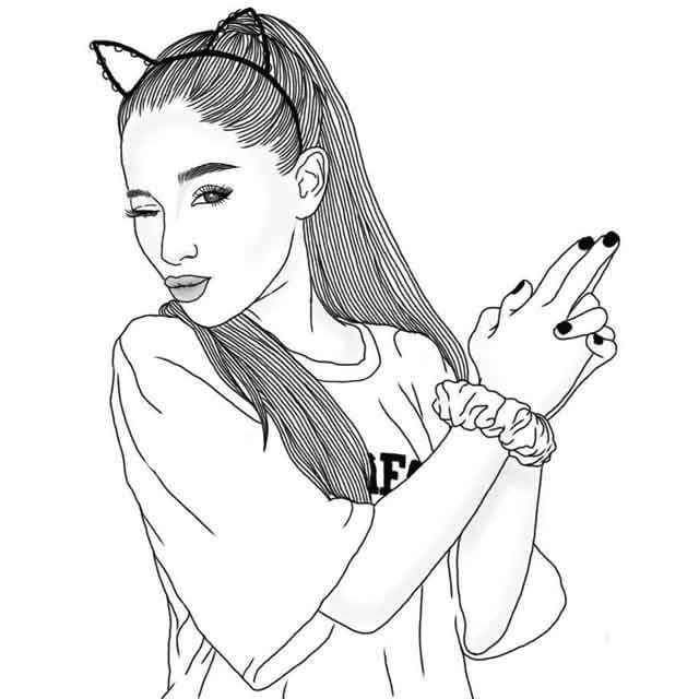 Lovely Ariana Grande Coloring Page