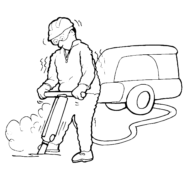 Man With Jackhammer Coloring Pages