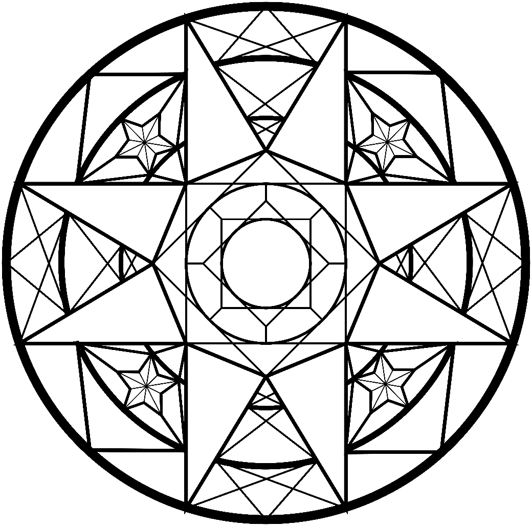 Mandala with Diamonds Coloring Pages