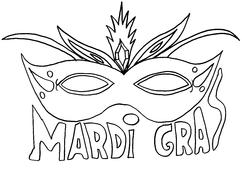 Mardi Gras-masker om kleurplaat af te drukken