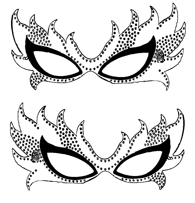 Mardi Gras Masks for Kids Coloring Page