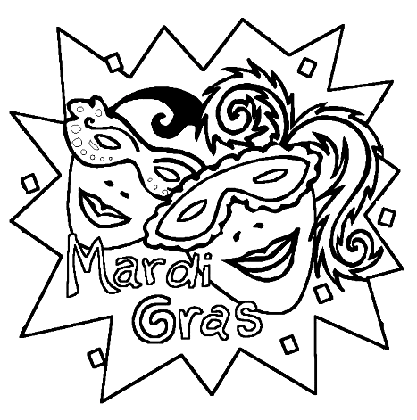 Mardi Gras Preschool Coloring Page