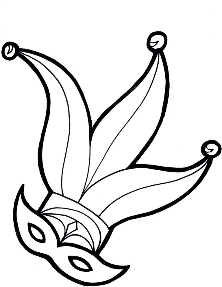 Mardi Gras and Master Mask Coloring Page