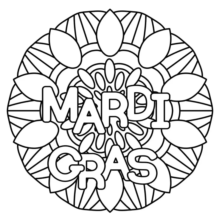Mardi Gras om kleurplaat af te drukken