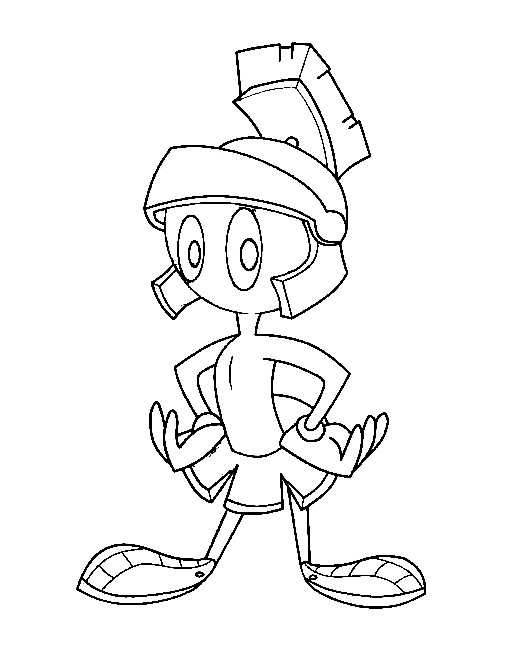 Martian Marvin Free Coloring Page
