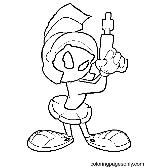 Martian Marvin for Kids Coloring Pages