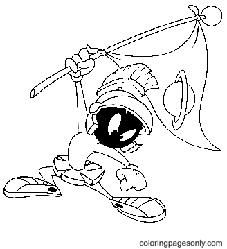 Marvin the Martian Claiming Planet Coloring Page