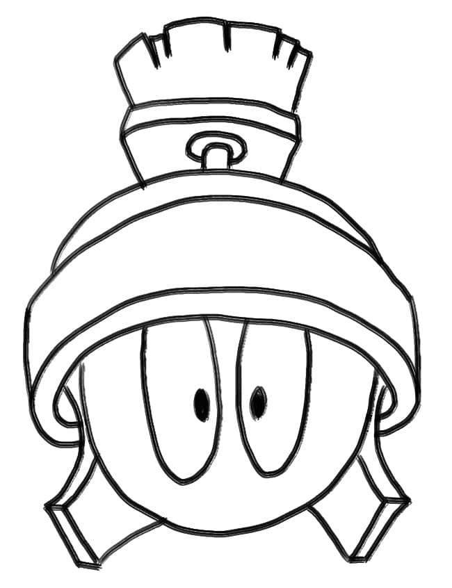 Marvin the Martian Face Coloring Page