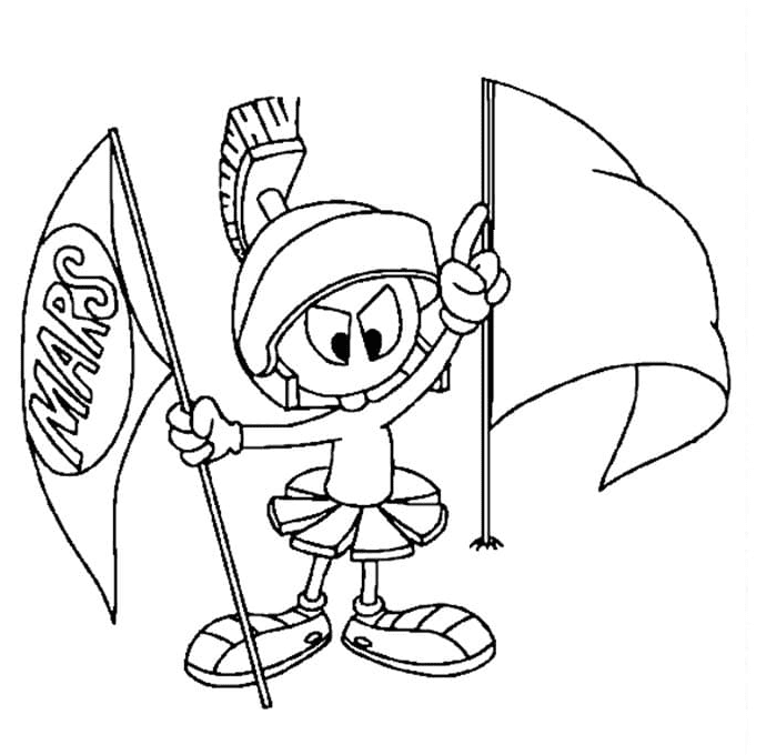 Marvin the Martian Free Printable Coloring Page