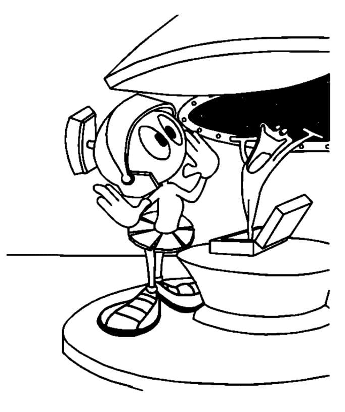 Marvin the Martian Free Coloring Page