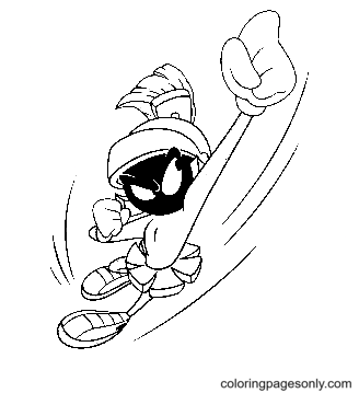 Marvin the Martian Punch Coloring Page
