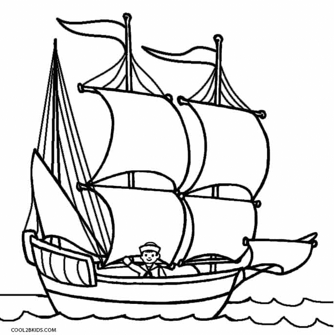 Mayflower Boat Coloring Page