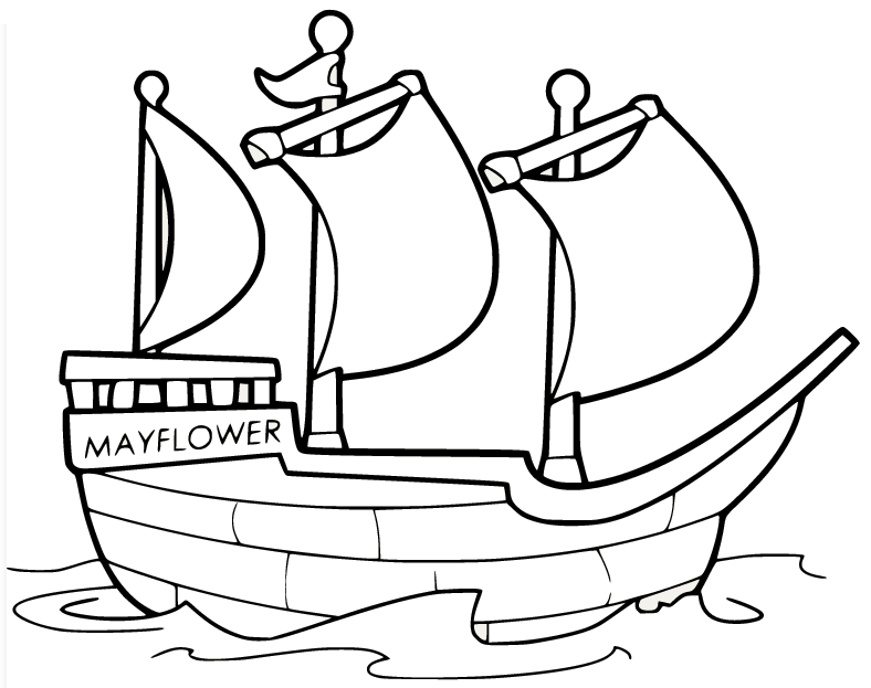 Mayflower Ship Coloring Pages
