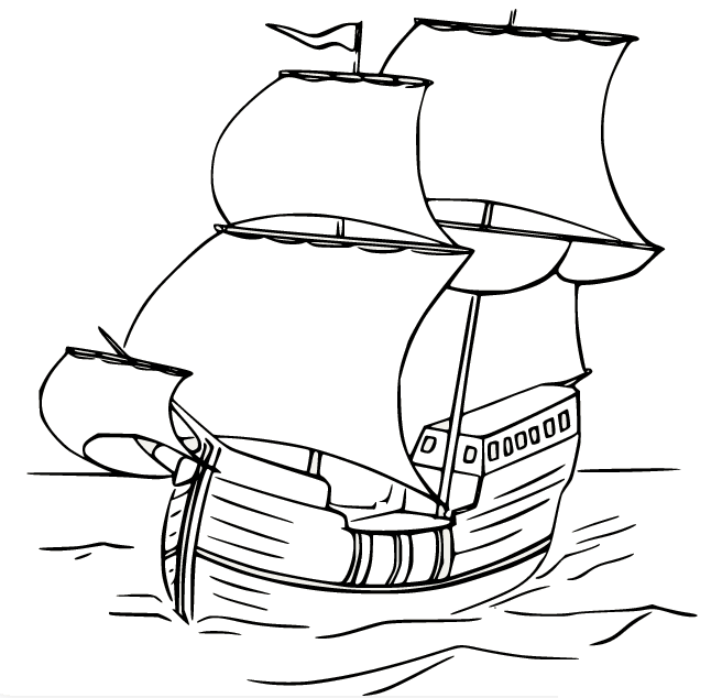 Mayflower en el mar desde Mayflower