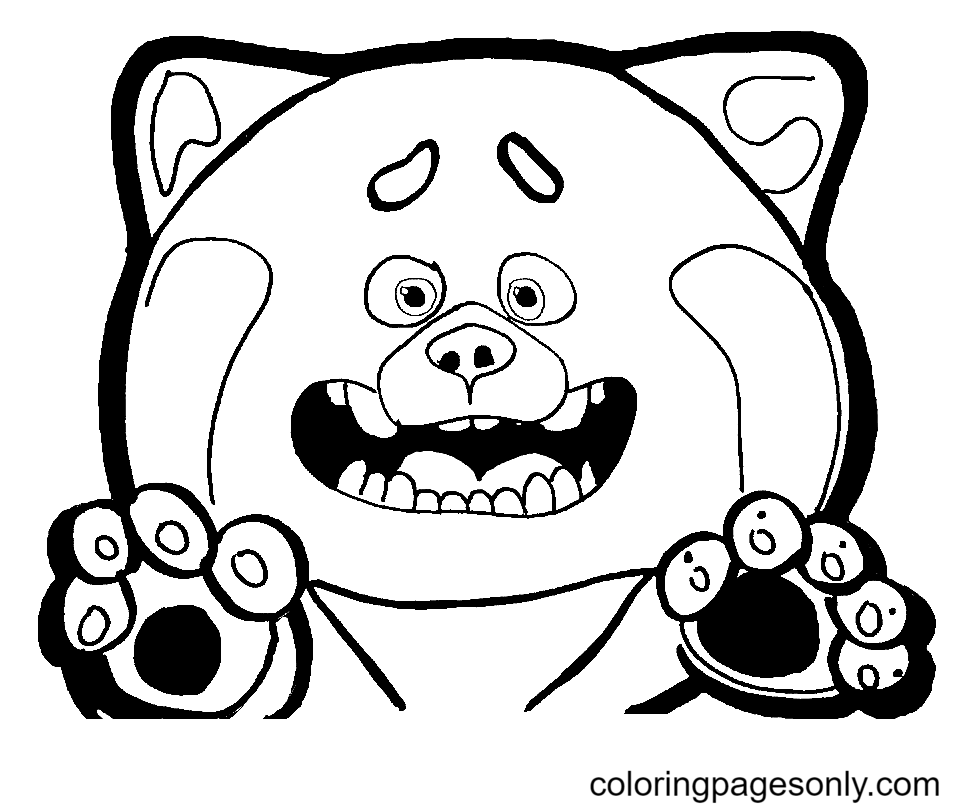 Mei Lee Panda Red Coloring Pages