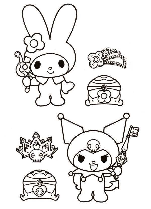 Melody Con Kuromi Coloring Pages My Melody Coloring Pages P ginas 
