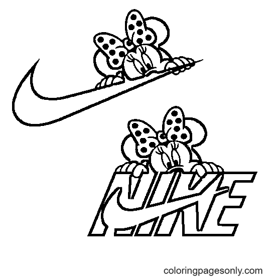 Minnie Mouse Nike Coloring Page