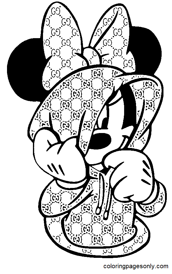 Minnie Mouse in Gucci Coloring Pages