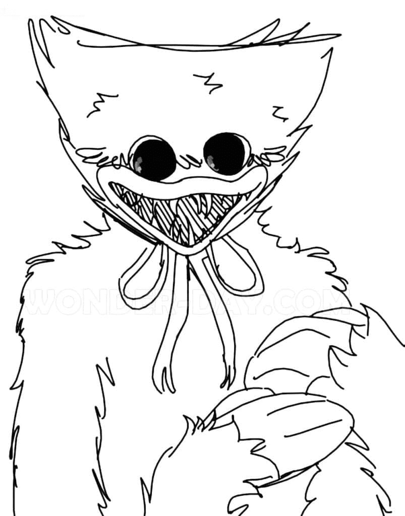 Monster Huggy Wuggy Coloring Page