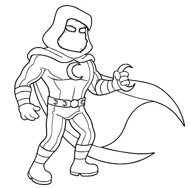 Moon Knight Funny Coloring Page