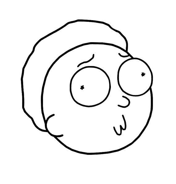 Morty Face Coloring Page