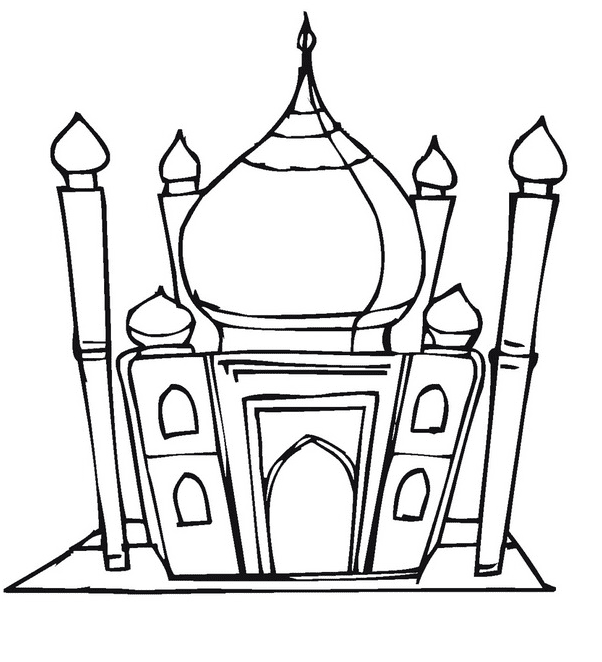 Mosque Free Coloring Page