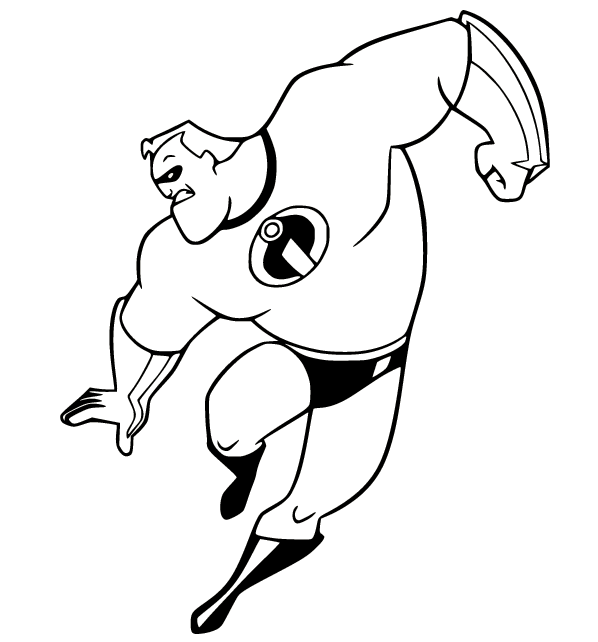 Mr Incredible Flying Coloring Page
