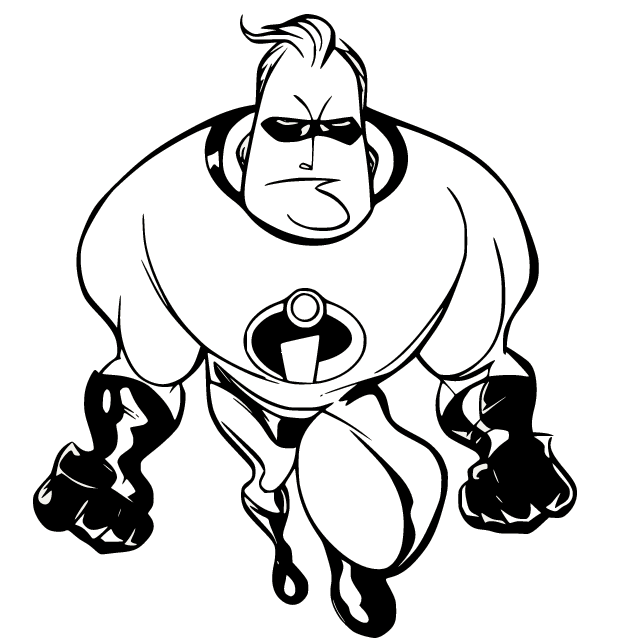 Mr Incredible Gathering Strength Coloring Page