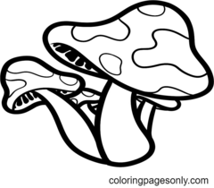 蘑菇着色页