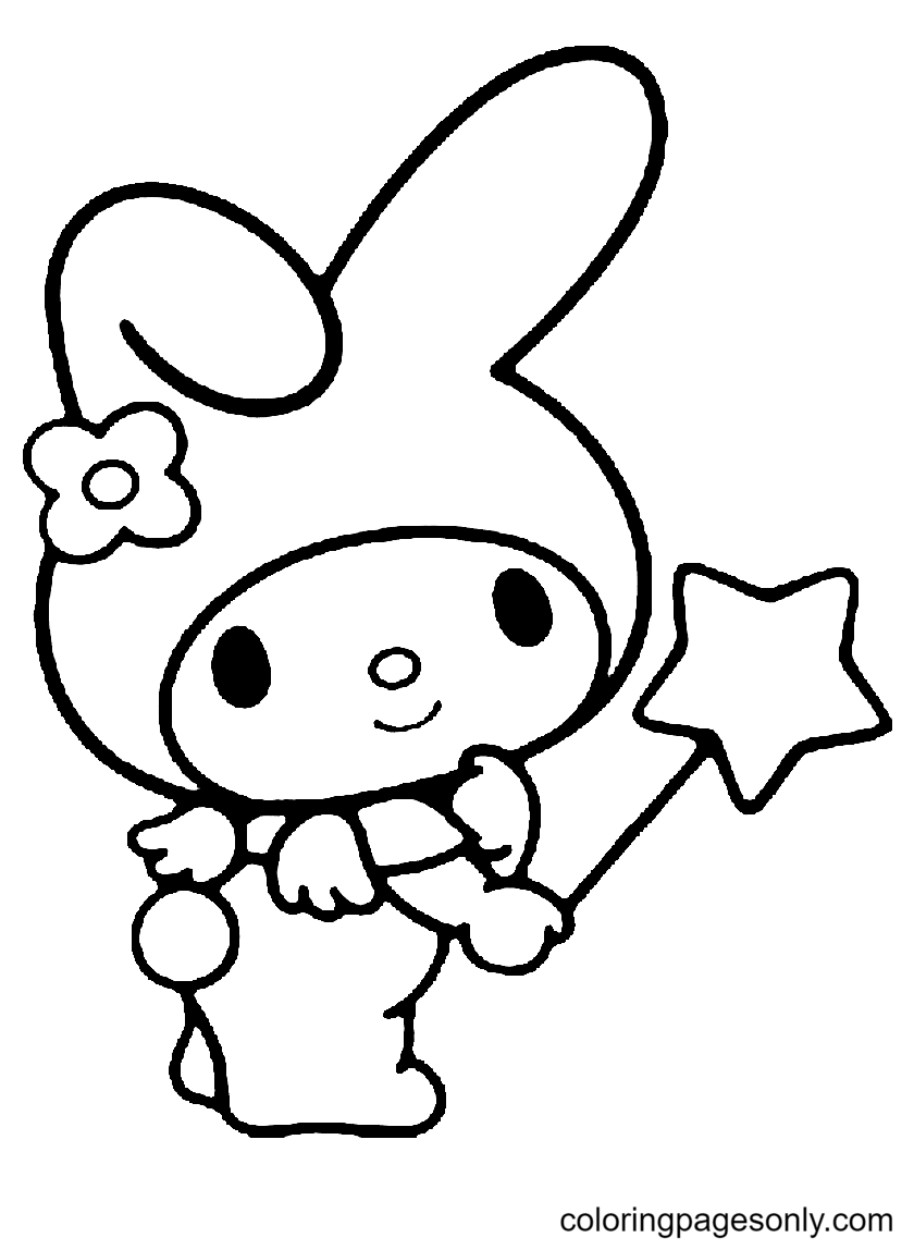My Melody Sticker Coloring Pages