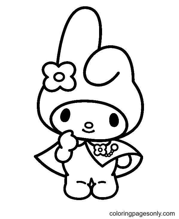 My Melody Is Cute Coloring Pages