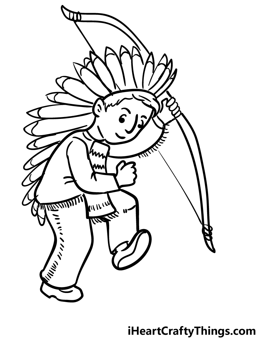 Native American Boy Coloring Page