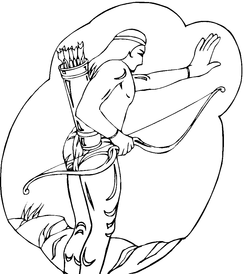 Native American Hunter Coloring Page