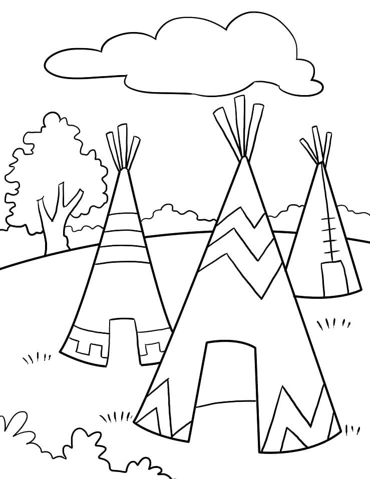 来自美洲原住民的美洲原住民圆锥形帐篷