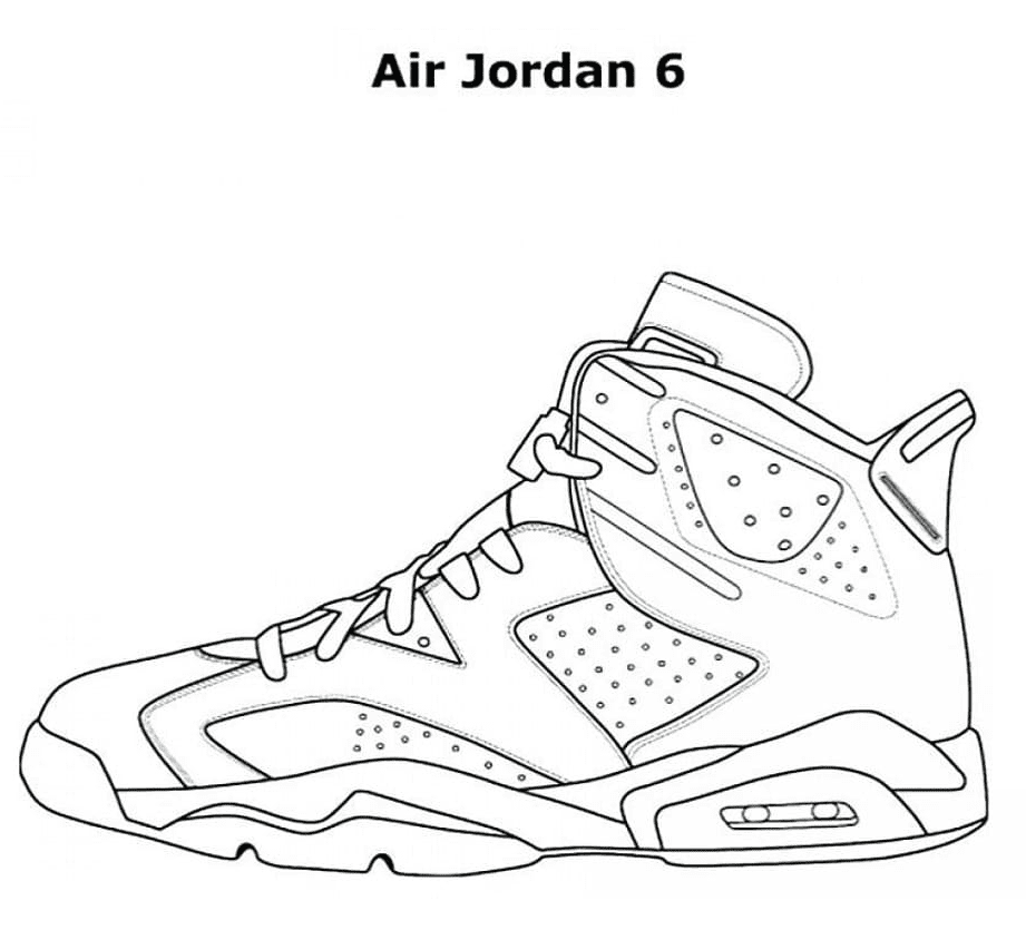 Nike Air Jordan 6 Coloring Page
