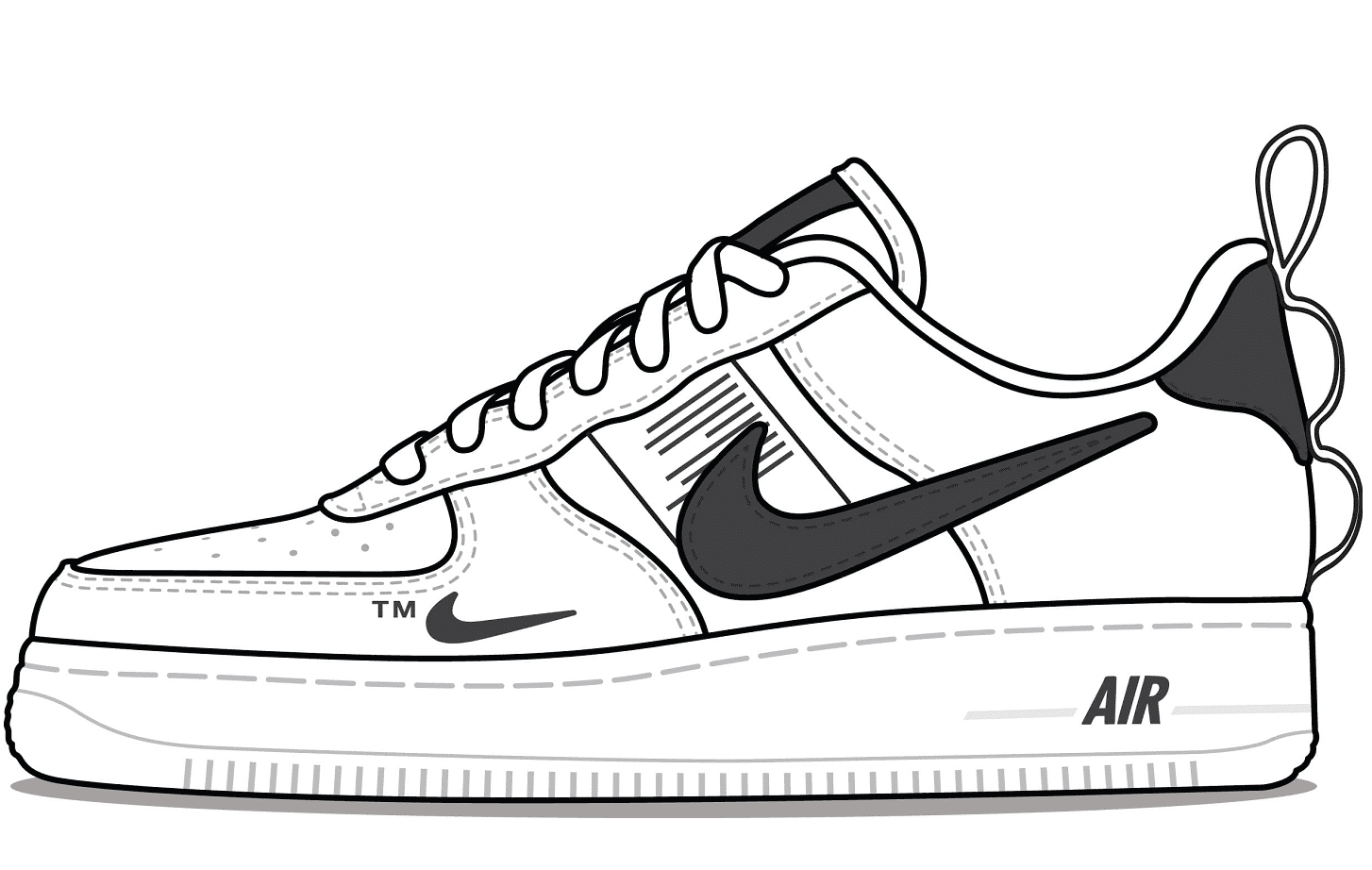 Nike Air Jordan Shoe Coloring Page