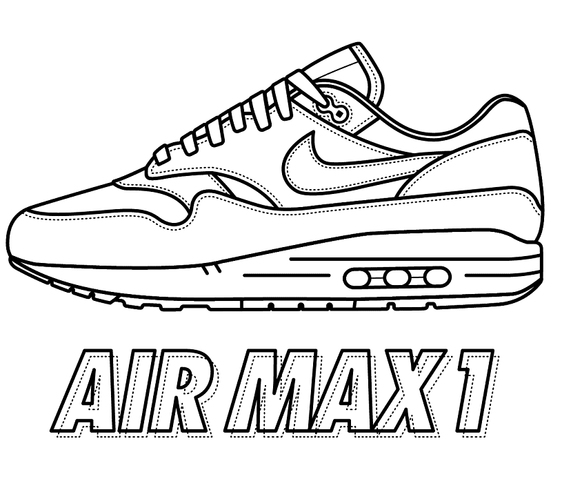 Nike Air Max 1 Shoe Coloring Page