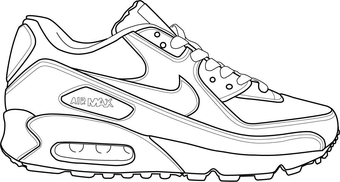 coloriage chaussure nike air max