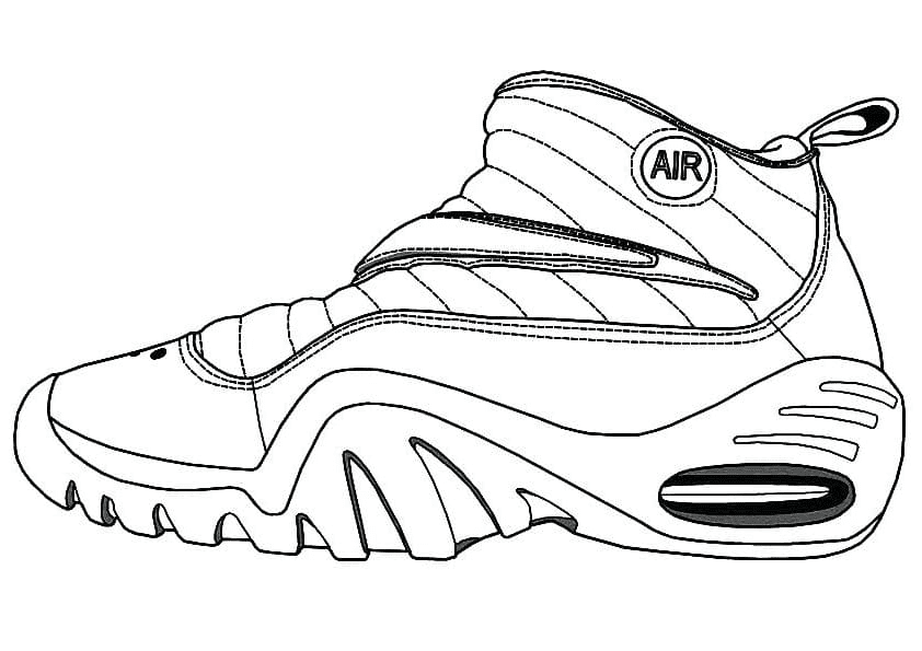 Nike Brand Sports Shoes Coloring Page