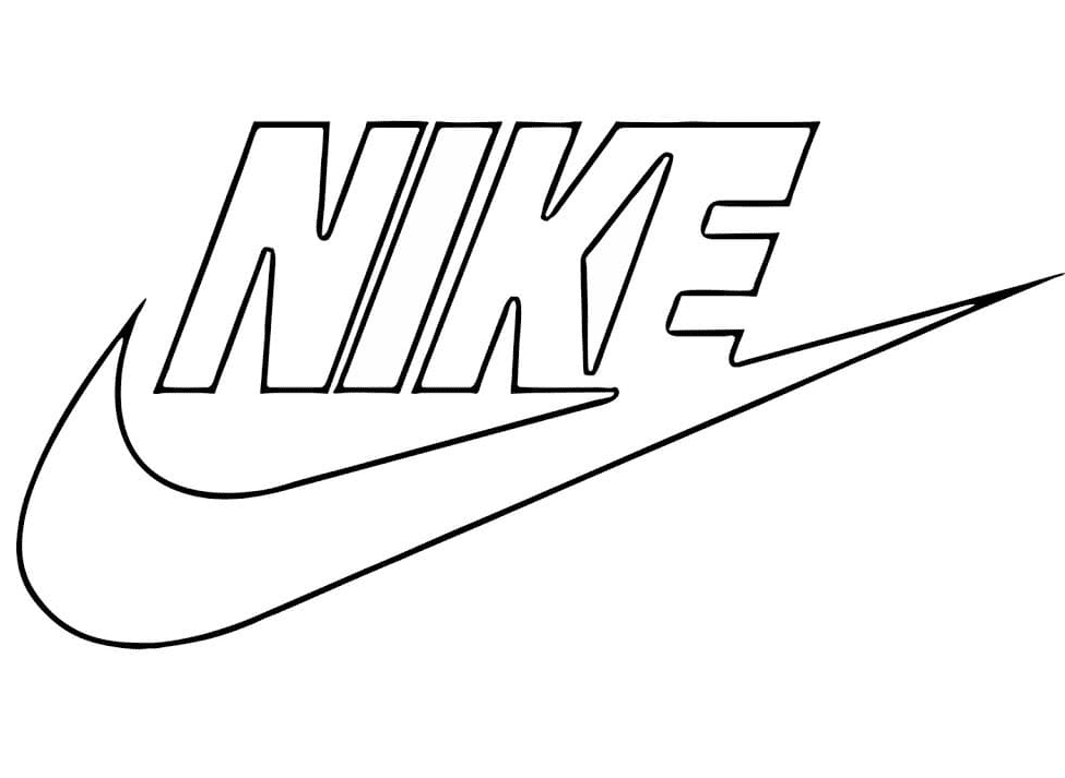 Nike Swoosh Logo Outline Sketch Coloring Page