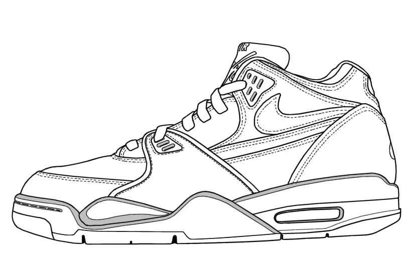 Кроссовки Nike для бесплатной печати Раскраски