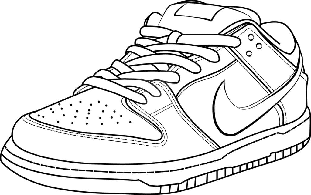 Раскраска Кроссовки Nike для печати