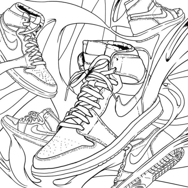 coloriage chaussures nike
