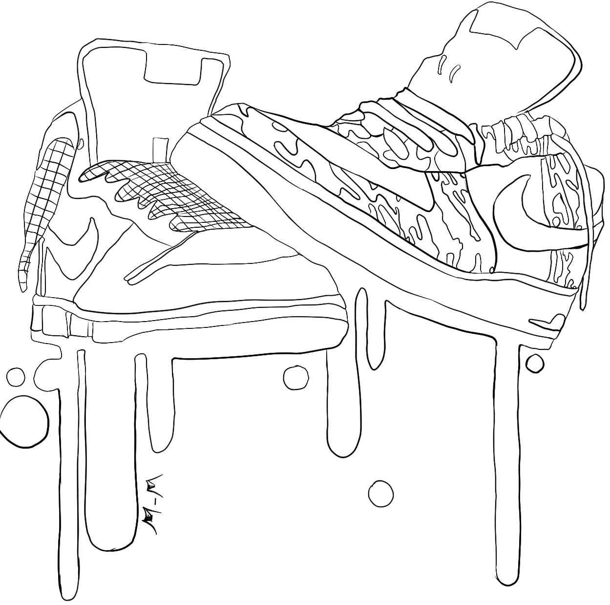 Nike Sneakers Coloring Page