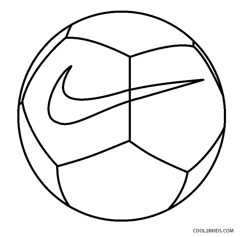 Раскраска футбольный мяч Nike