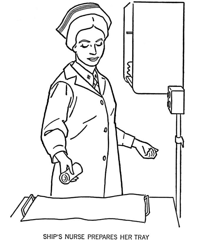 Nurse Free Printable Coloring Pages