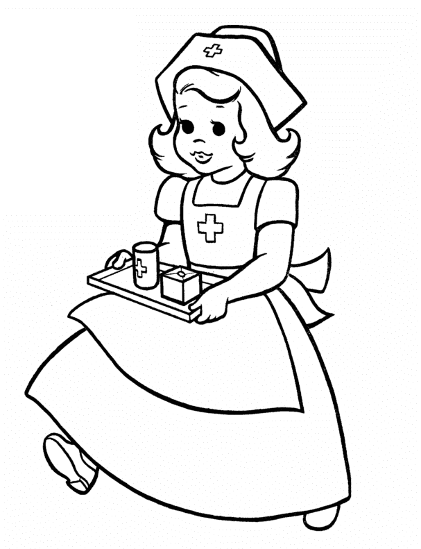 Página para Colorir Enfermeira